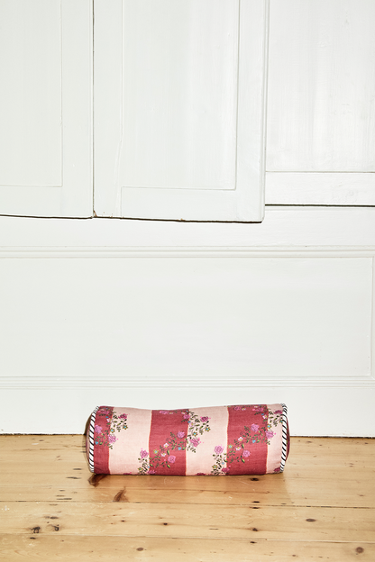 Bolster Cushion | Vine Blots in Crimson & Fuchsia Blaze