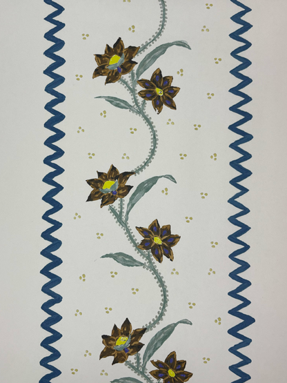 Floral Stripe | Midnight Truffle