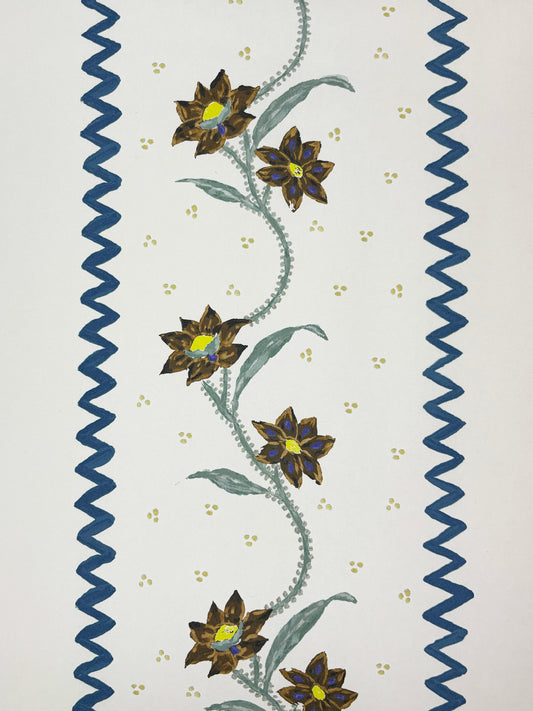 Floral Stripe | Midnight Truffle