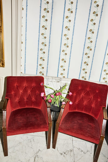 Floral Stripe | Midnight Truffle