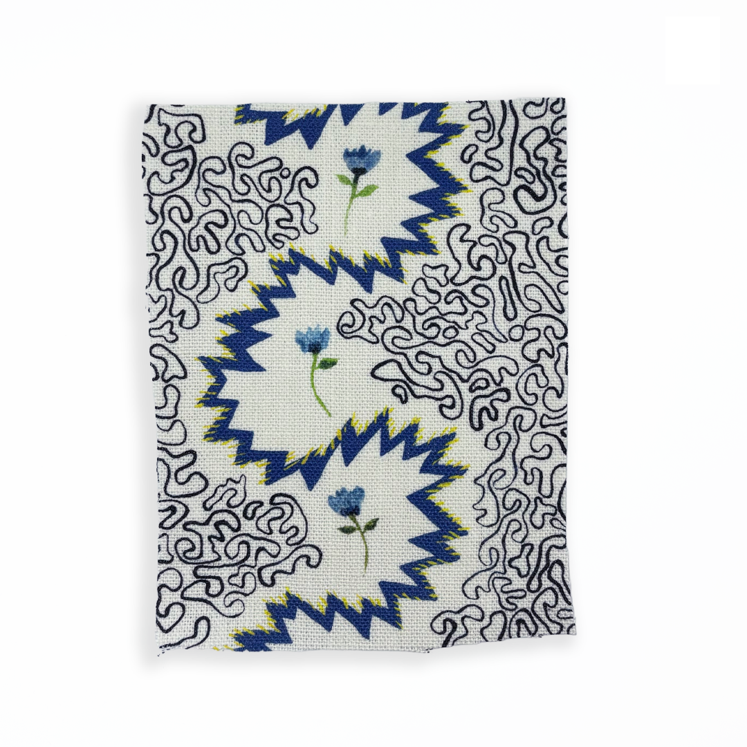 Floral Zigzag | Slate Blue