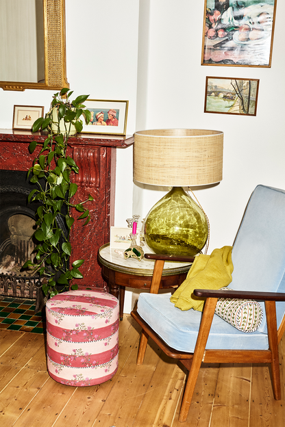 Ottoman | Vine Blots in Crimson & Fuchsia Blaze