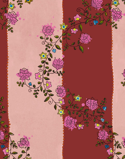 Vine Blots | Crimson & Fuchsia Blaze